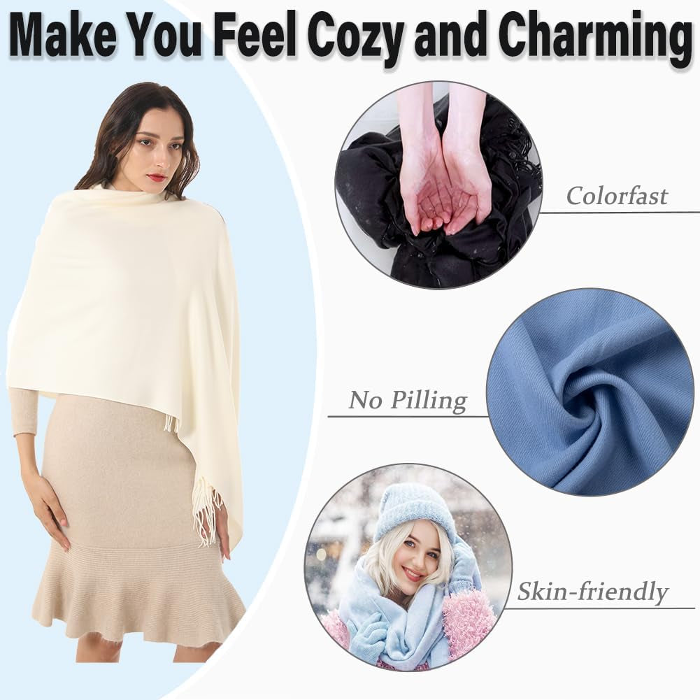 Womens Scarf Pashmina Shawls and Wraps for Evening Dress Wedding Bridesmaid Gift