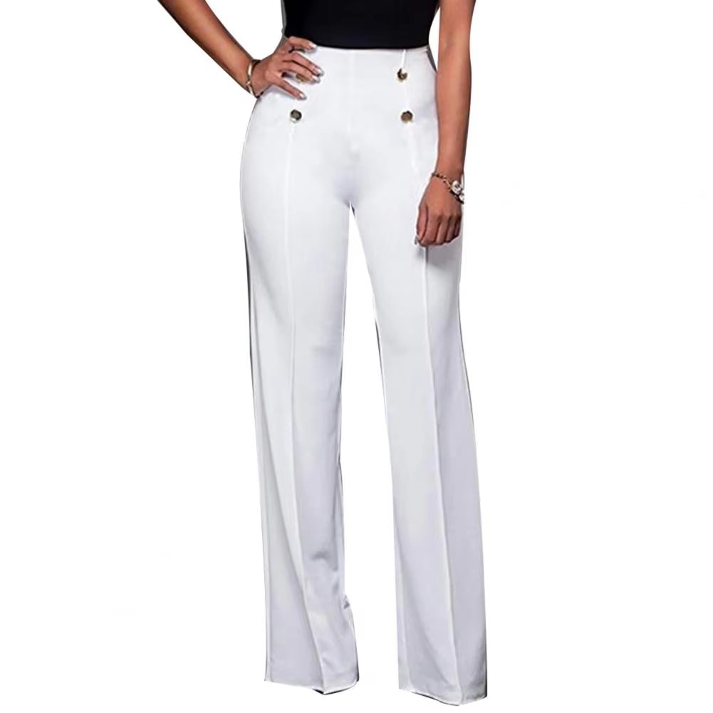 Women Wide Leg Pants High Waist Autumn Ladies Fashion Trousers Solid Color Comfortable Soft Bell-Bottoms Pants Women Clothing