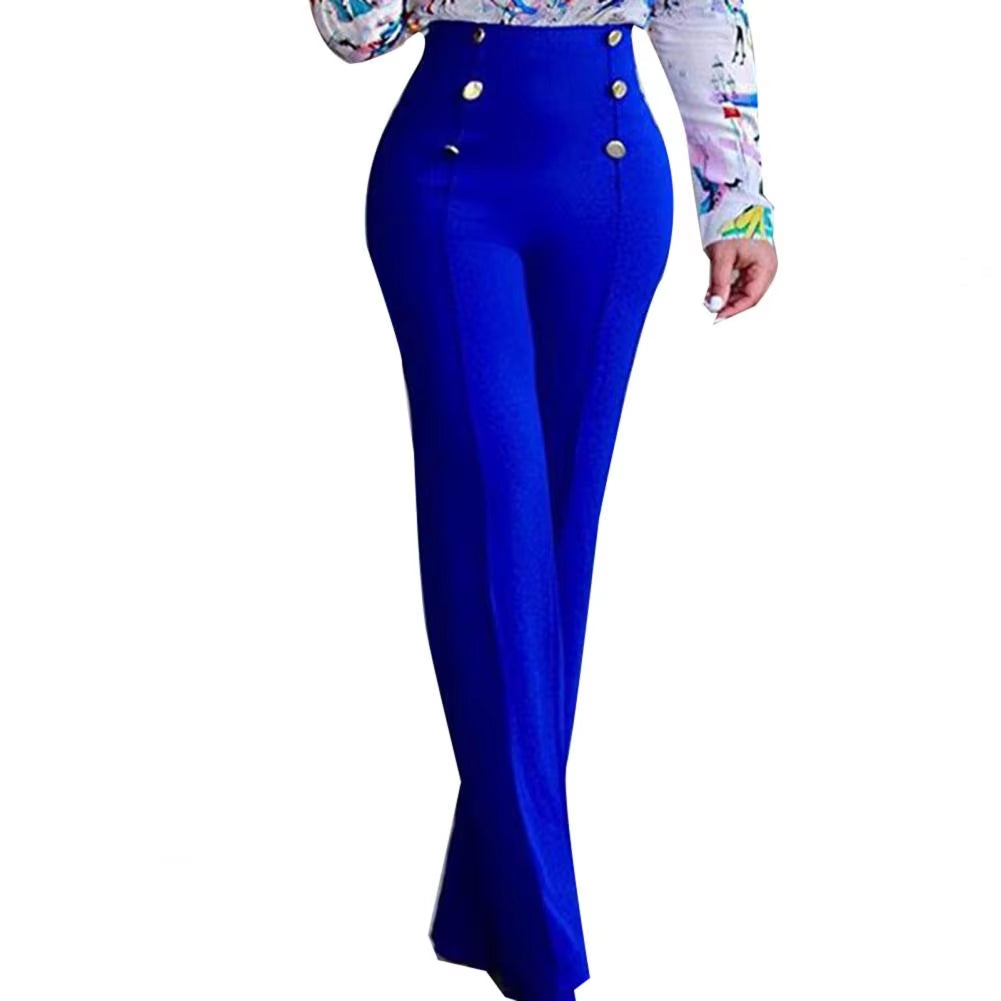 Women Wide Leg Pants High Waist Autumn Ladies Fashion Trousers Solid Color Comfortable Soft Bell-Bottoms Pants Women Clothing