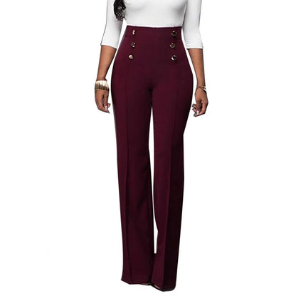 Women Wide Leg Pants High Waist Autumn Ladies Fashion Trousers Solid Color Comfortable Soft Bell-Bottoms Pants Women Clothing