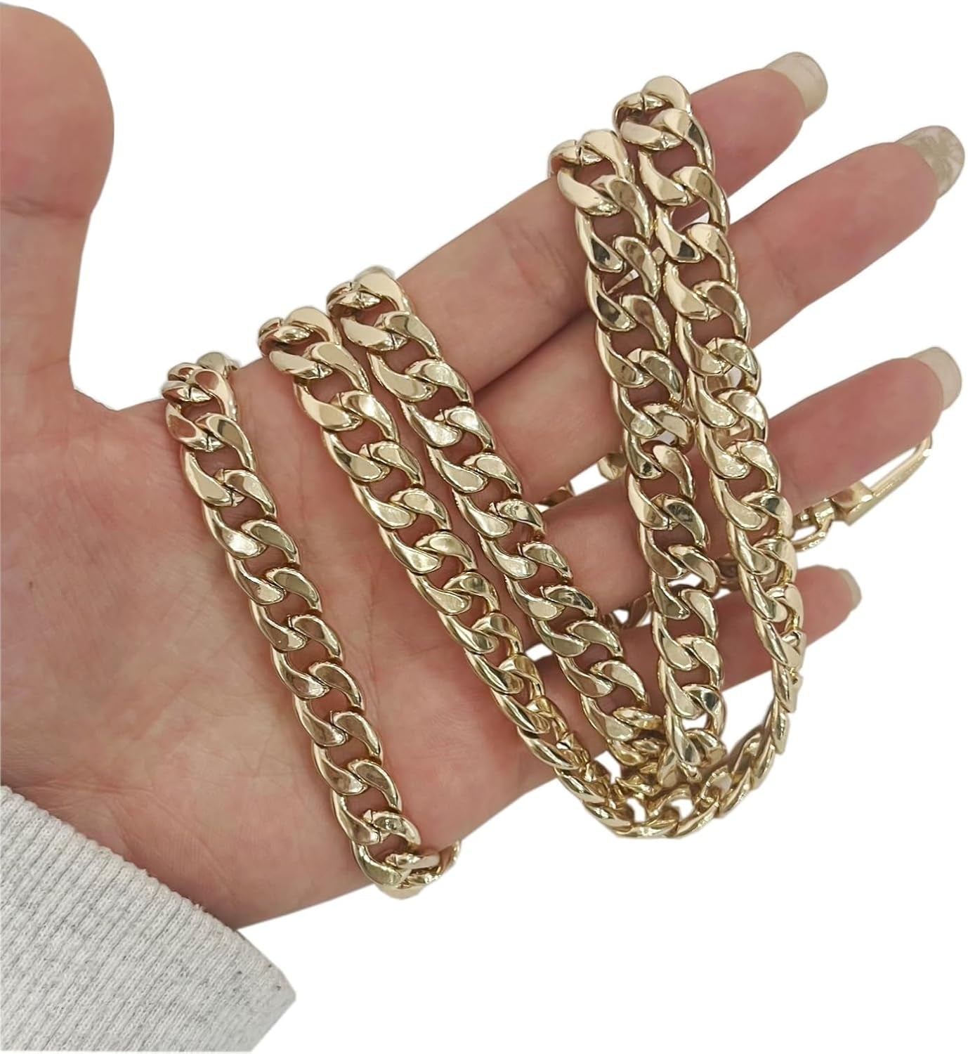 Adjustable Handbag Replacement Chain with Metal Buckles