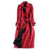 New Autumn Suede Trench Coat Women Abrigo Mujer Long Elegant Outwear Female Overcoat Slim Red Suede Cardigan Trench C3487