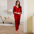 Nuisette Femme Pajama Sleepwear Three Quarter Sleeve Wanzi Pajamas Set Satin Silk Women&