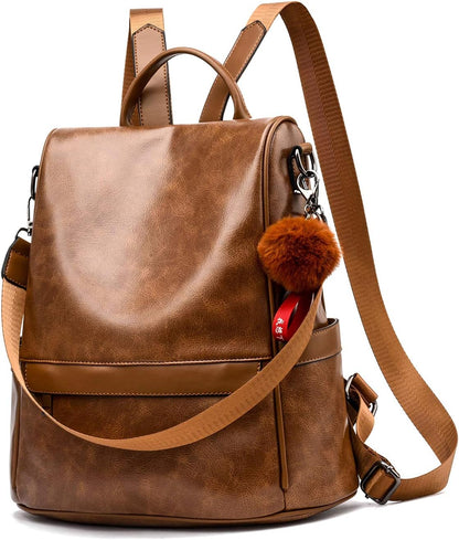 Chic &amp; Secure PU Leather Backpack 