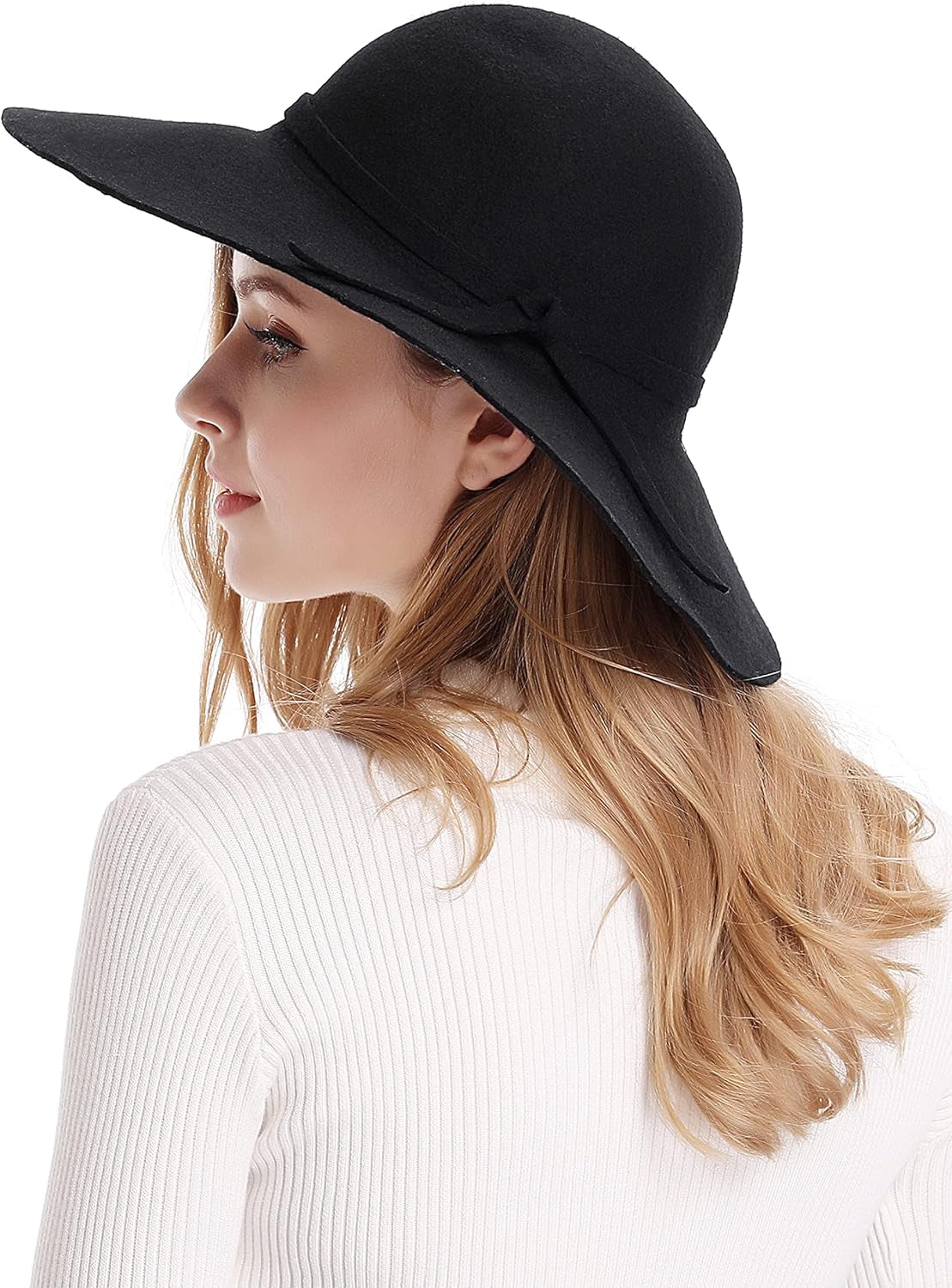 Chic &amp; Cozy Wide Brim Wool Floppy Hat 