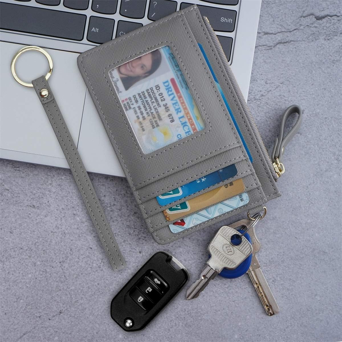 Stylish Wristlet with Card Case, Coin Pocket &amp; Keychain