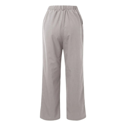 Solid Wide Leg Pants for Woman Work Business High Waisted Pants Office Elastic Trousers Casual Streetwear Womens&