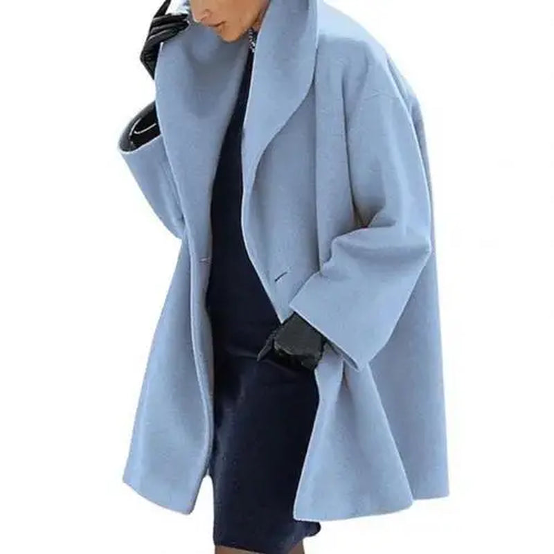 Women Autumn Winter Shawl Collar Buttons Warm Hooded Jacket Long Coat Outerwear
