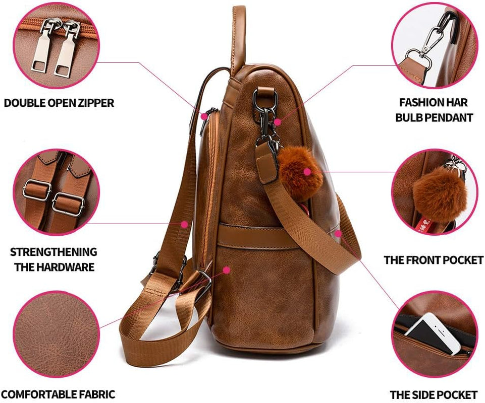 Chic &amp; Secure PU Leather Backpack 