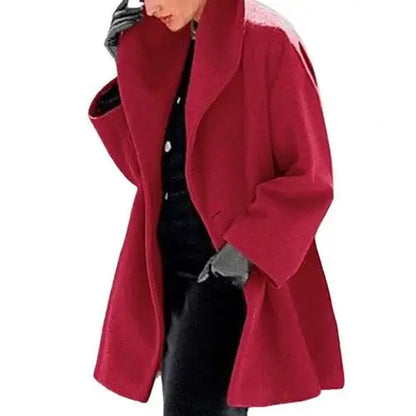 Women Autumn Winter Shawl Collar Buttons Warm Hooded Jacket Long Coat Outerwear
