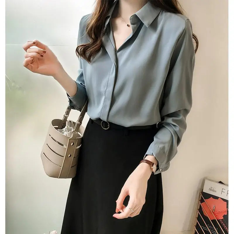 Blouse Women Shirt Ladies Autumn Clothes Chiffon White Shirt Business Shirt Blusas Ropa De Mujer