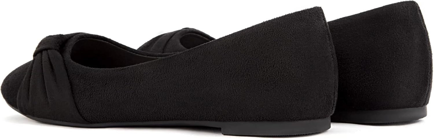 Faux Suede Round Toe Ballet Flats