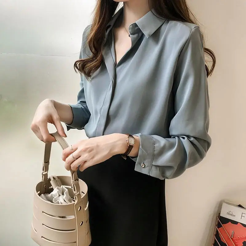 Blouse Women Shirt Ladies Autumn Clothes Chiffon White Shirt Business Shirt Blusas Ropa De Mujer