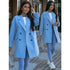 Long Sleeved Suit Collar Double Breasted Nickel Coat with Trendy Design Showcasing Personal Charm Coats for Women