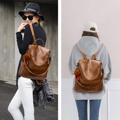 Chic &amp; Secure PU Leather Backpack 