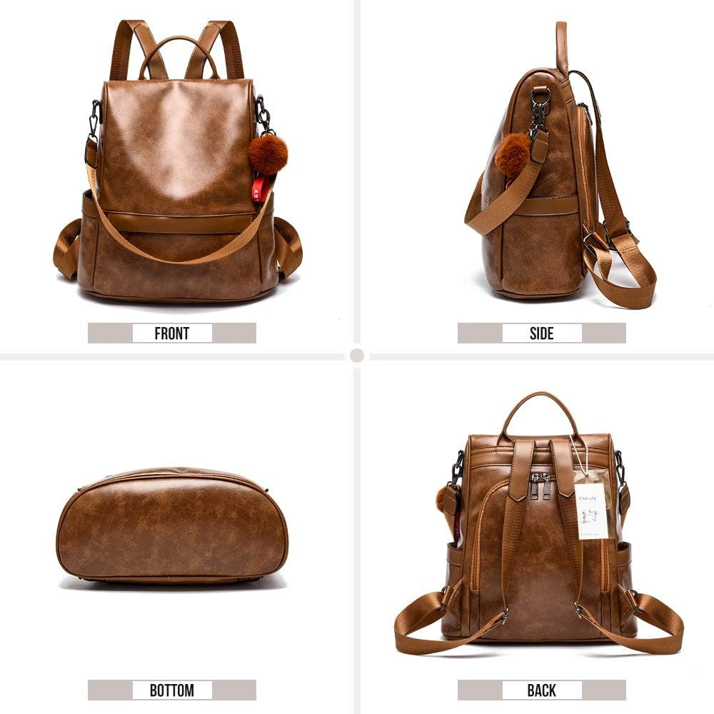 Chic &amp; Secure PU Leather Backpack 