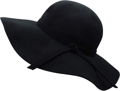 Chic &amp; Cozy Wide Brim Wool Floppy Hat 