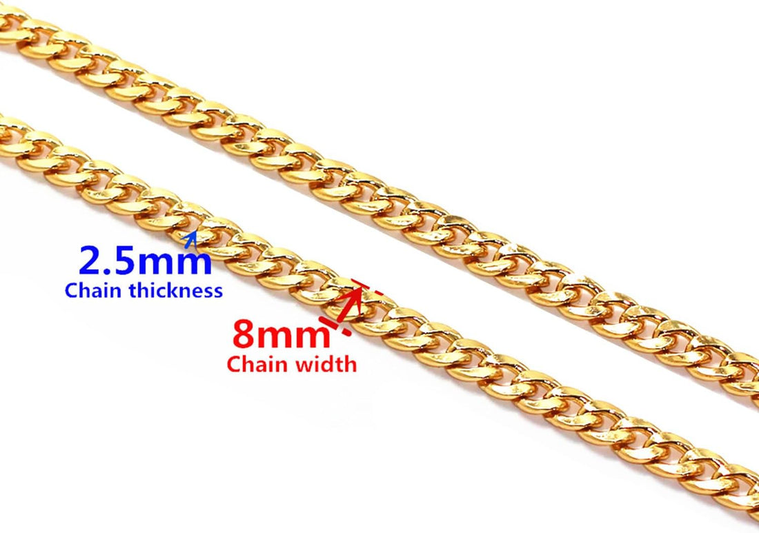 Adjustable Handbag Replacement Chain with Metal Buckles