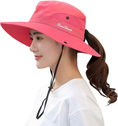 Breathable UV Protection Ponytail Sun Hat – Perfect for Beach Days, Trips &amp; Outdoor Fun