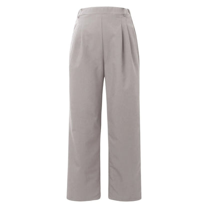 Solid Wide Leg Pants for Woman Work Business High Waisted Pants Office Elastic Trousers Casual Streetwear Womens&