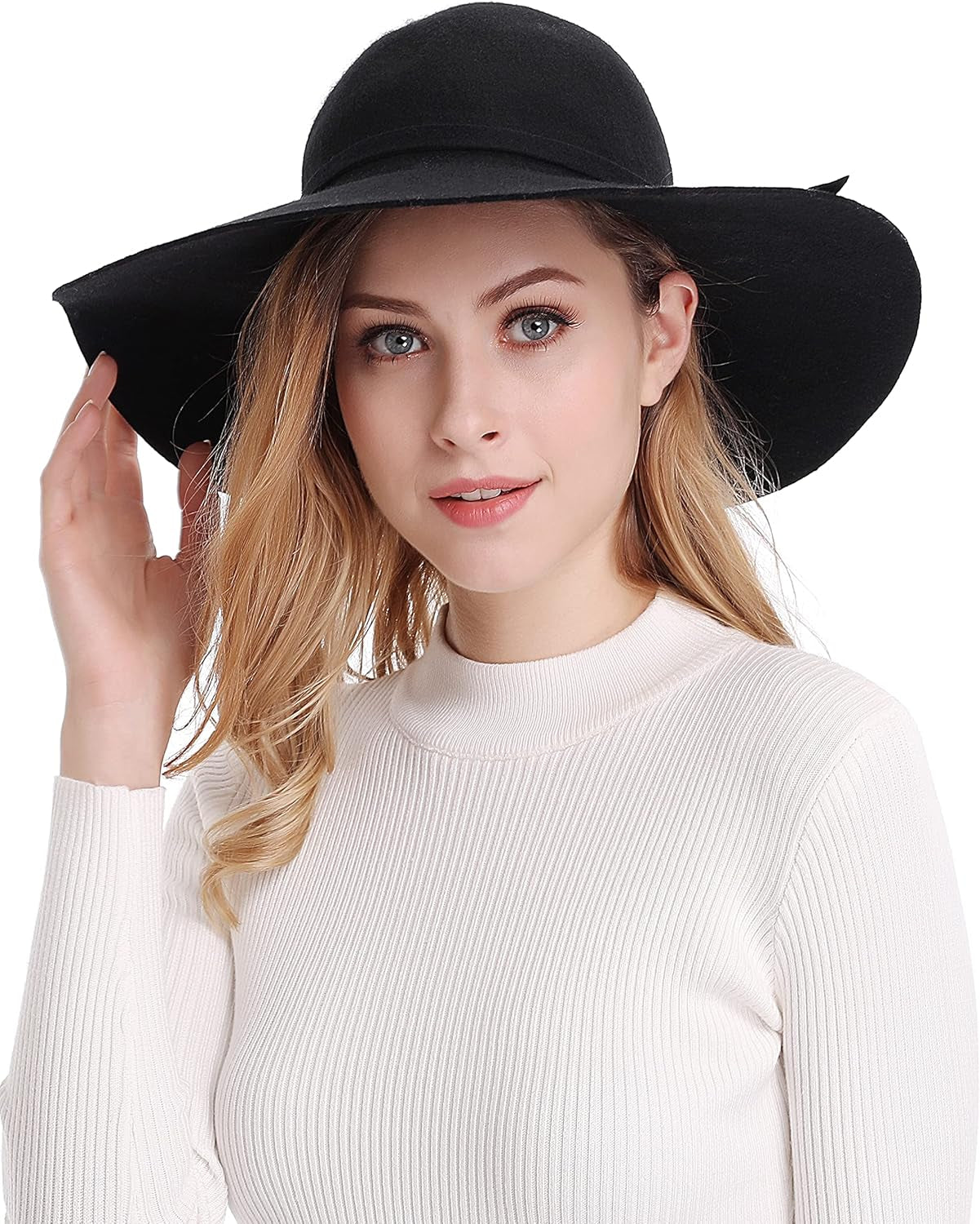 Chic &amp; Cozy Wide Brim Wool Floppy Hat 